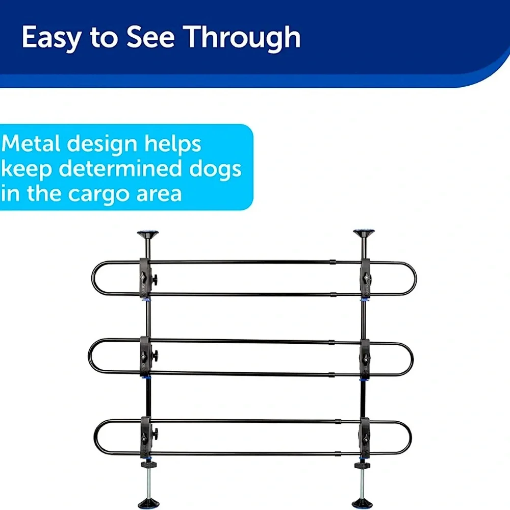 PetSafe Solvit 62409 Happy Ride Adjustable  See Through Cargo Metal Pet Barrier